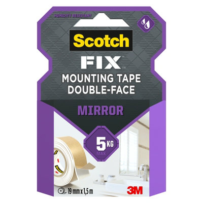 3M Scotch-Fix Mirror Beige Mounting Tape (L)1.5M (W)19mm from B&Q