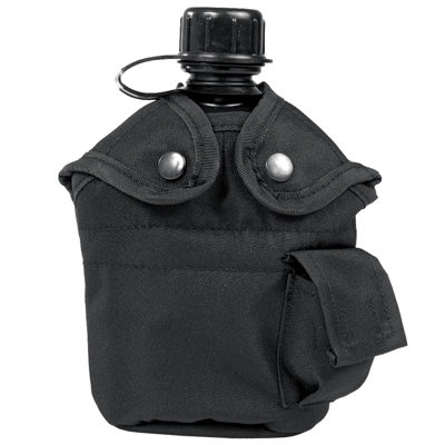 ARMY BLACK WATER BOTTLE CANTEEN ARMED FORCES CAMPING US ALICE BELT HOLDER + CUP - Image 2