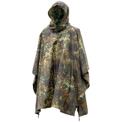 Mil-Tec Waterproof Poncho Ripstop Flecktarn from B&Q