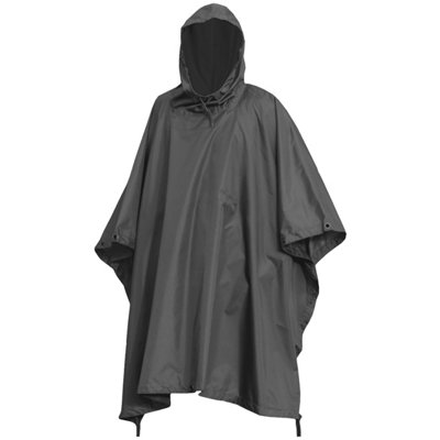 Mil-Tec Waterproof Poncho Ripstop Black from B&Q