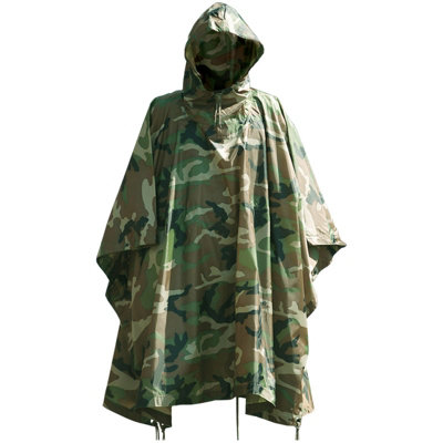 Mil-Tec Waterproof Poncho Ripstop Woodland from B&Q