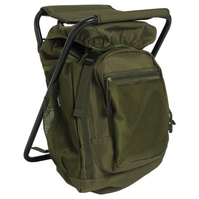Mil-Tec Backpack With Chair Olive from B&Q