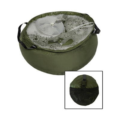 Mil-Tec 10L Foldable Nylon Bowl Olive from B&Q