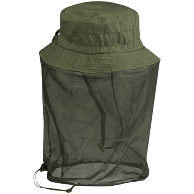 Mil-Tec Hat With Mosquito Mesh Net Olive from B&Q
