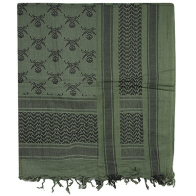 Mil-Tec Shemagh Scarf Skull Olive / Black from B&Q