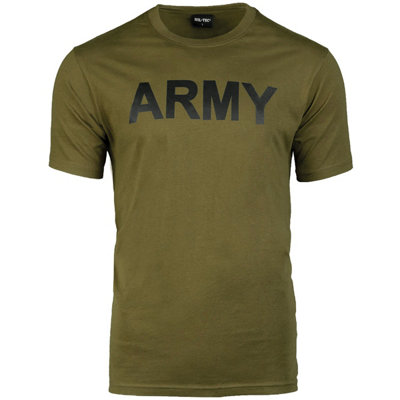 Mil-Tec T-Shirt Army Print Olive Size Large from B&Q