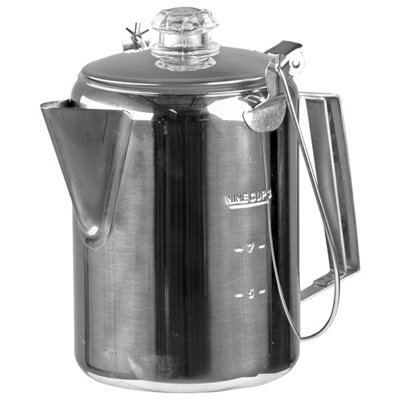 Mil-Tec Stainless Steel Coffee Pot With Percolator 9 Cups Camping Drip-free - Image 2