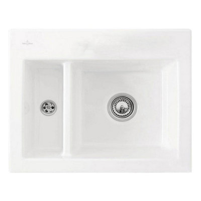 Villeroy & Boch Subway 60 Xm 1.5-Bowl Ceramic Sink LhsbInset/topmount White from B&Q