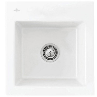 Villeroy & Boch Subway 45 Xs 1.0 Bowl Ceramic Inset Kitchen Sink475 X 510 X 225 mmWhiteUndrilledWaste Sold Separately from B&Q
