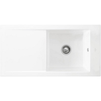 Villeroy-Boch Villeroy & Boch Timeline 60 1.0 Bowl Ceramic Kitchen Sink 1000 X 510 X 220 mmWhiteInset (No Waste) from B&Q
