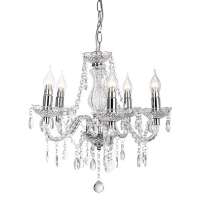B&Q -  Luminosa Marie Chandelier Chrome 5X E14