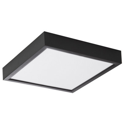 Luminosa Lighting Luminosa Puccy Flush Ceiling Light Black Led Dimmable 3000K from B&Q