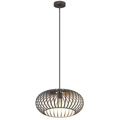 Luminosa Lighting Luminosa Max Wire Frame Pendant Ceiling Light Brown 1X E27 from B&Q