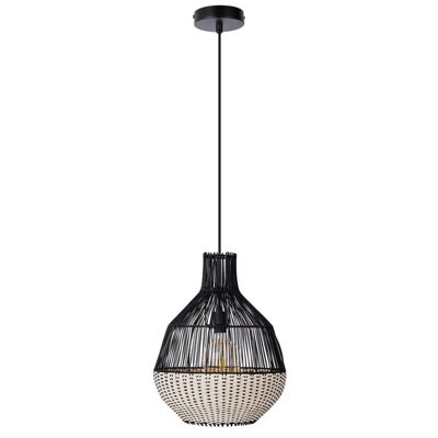 Luminosa Lighting Luminosa Milena Wire Frame Pendant Ceiling Light Black 1X E27 from B&Q