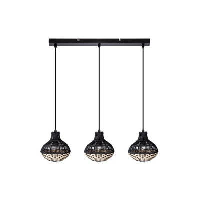 B&Q -  Luminosa Milena Bar Pendant Ceiling Light Black 3X E14