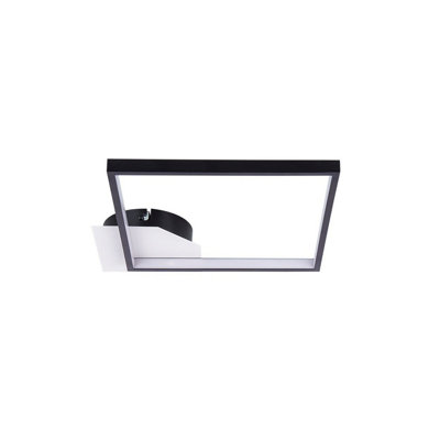 Luminosa Lighting Luminosa Oslo Integrated Led Semi Flush Ceiling Light Matt Black Led 3000K from B&Q