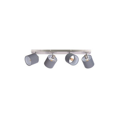 Luminosa Lighting Luminosa Atlanta Ceiling Spotlight Bar Nickel Matt 4X E14 from B&Q