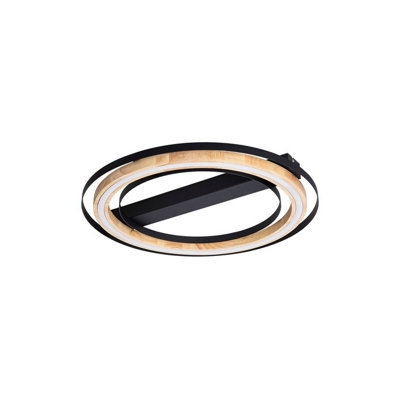 Luminosa Lighting Luminosa Rilas Integrated Led Semi Flush Ceiling Light Black Led 3000K from B&Q
