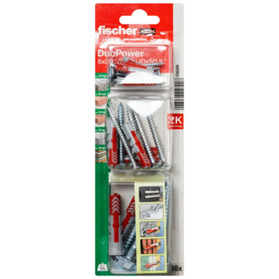 Fischer Duopower Multi-Purpose Screws With Wall Plug36 Pieces from B&Q