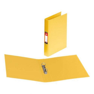 Fivestar 5 Star Office Ring Binder 2 O-Ring Size 25mm Polypropylene A4 Yellow Pack 10 from B&Q