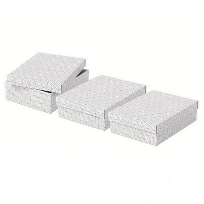 Esselte Home Storage And Gift Box 628284 Medium Flat 100% Recycled Cardboard White 265 X 360 X 100 Mm Pack Of 3 - Image 7
