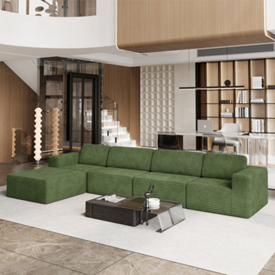 404CM L Shape Corduroy Modular Sofa