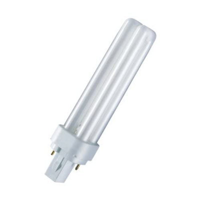 Osram 18W 2 Pin G24D-2 Cool White 840 Dulux D Energy Saving Compact Fluorescent from B&Q