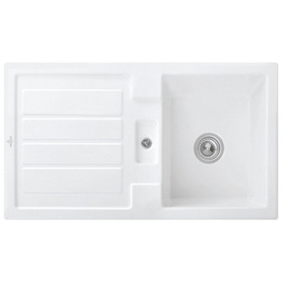 Villeroy-Boch Villeroy & Boch Flavia 50 1-Bowl Ceramic Inset Kitchen Sink900 X 510mmWhite (No Waste) from B&Q