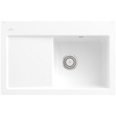 Villeroy & Boch Subway 45 Flat 1.0 Bowl Ceramic Inset Kitchen SinkWhite (67720Fr1) from B&Q
