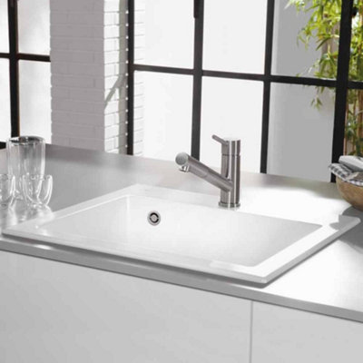 Villeroy & Boch Subway 50 S 1.0 Bowl Ceramic Inset Kitchen SinkWhiteNo Waste Included from B&Q