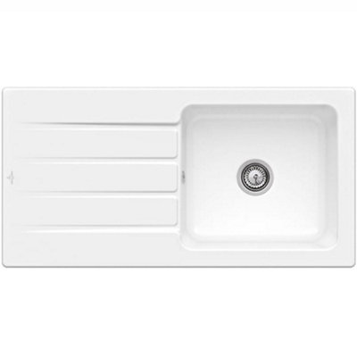 Villeroy & Boch Architectura 60 White Ceramic Inset Kitchen Sink1 BowlUndrilledOverflow (No Waste Supplied) from B&Q