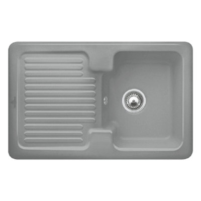 Villeroy-Boch Villeroy & Boch Condor 45 Stone 1-Bowl Ceramic Inset Kitchen Sink800 X 510 X 200 mmOverflow from B&Q