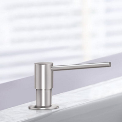 Villeroy & Boch 250 Ml Brushed Stainless Steel Deck-Mounted Integrated Sink Soap Dispenser from B&Q