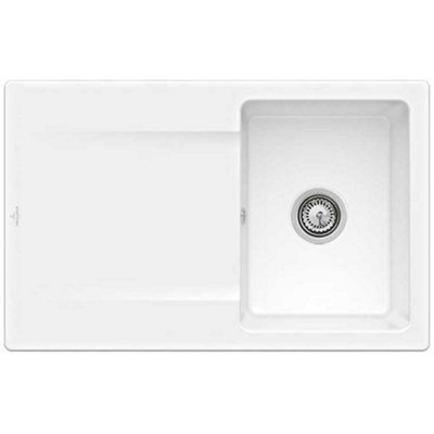 Villeroy & Boch Siluet 45 1.0 Bowl Titanceram Ceramic Kitchen Sink 800 X 510 X 220mmInsetOverflowCeramicplus from B&Q