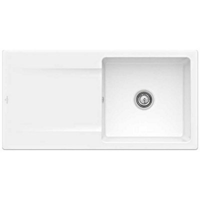Villeroy & Boch Siluet 60 1.0 Bowl Ceramic Kitchen Sink With Integrated Drainer1000 X 510 X 220 mm from B&Q