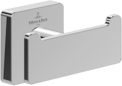 Villeroy & Boch Elements Striking Double Towel Hook Chrome from B&Q