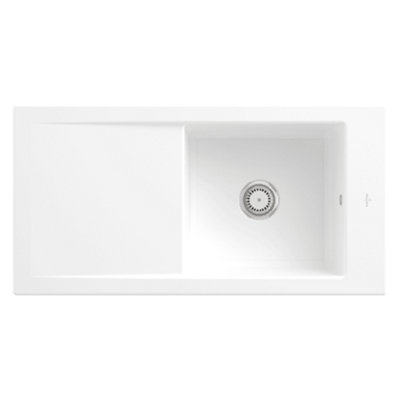 Villeroy-Boch Villeroy & Boch Timeline 60 1.0 Bowl Ceramic Kitchen SinkStone WhiteInset1000 X 510 mm from B&Q