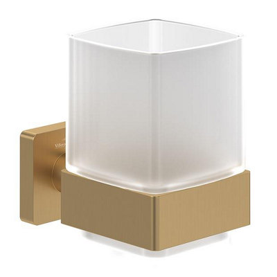 Villeroy & Boch Elements Striking Tumbler And Holder Brushed Gold from B&Q