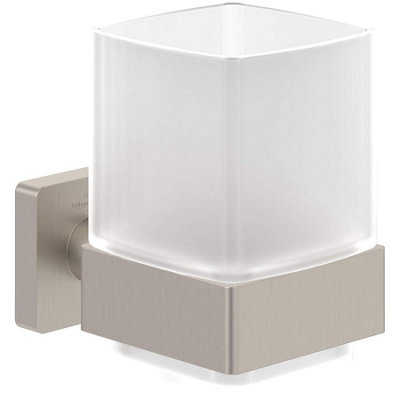Villeroy & Boch Elements Striking Tumbler And Holder Matt Brushed Nickel from B&Q