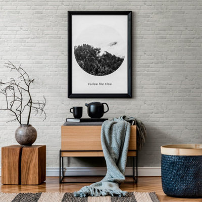 Galerie Silver Grey Brickshire Residents Motif Wallpaper from B&Q