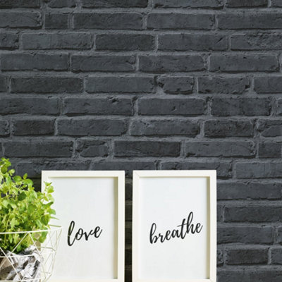 Galerie Silver Grey Brickshire Residents Motif Wallpaper from B&Q