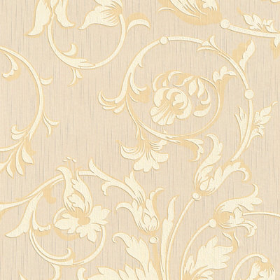As Creation Bricoflor Non-Woven WallpaperPattern WallpaperDamask In BeigeCreamYellowGrey10,05 X 0,53 M from B&Q