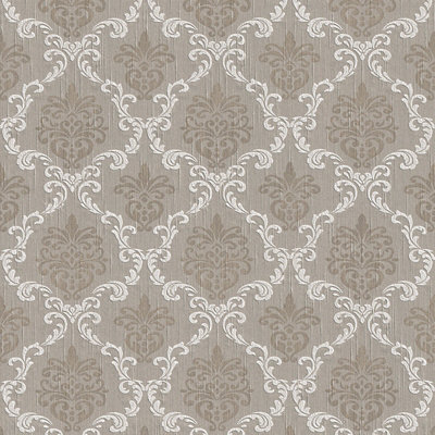 As Creation Bricoflor Non-Woven WallpaperPattern WallpaperDamask In BeigeCreamGrey10,05 X 0,53 M from B&Q