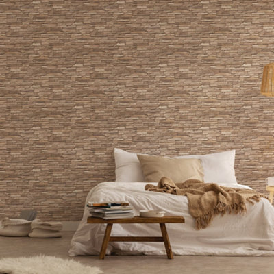 Galerie Beige Graceful Granite Motif Wallpaper from B&Q
