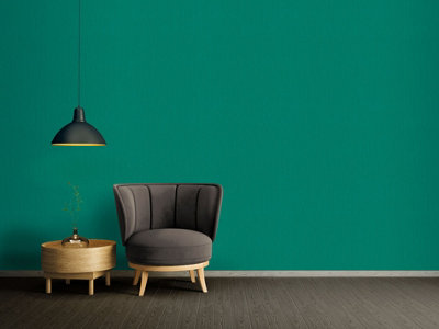 As Creation Bricoflor Plain Turquoise Baroque Wallpaper Paste The Wall Non-Woven Wallpaper Scrubbable 10.05 X 0.70 M from B&Q