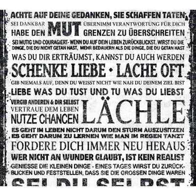 As Creation Bricoflor German Writing Quotes Text Black White Wallpaper Panel Self Adhesive Vinyl Washable Wallpaper 2.50 X 0.35 M from B&Q