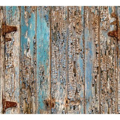 B&Q -  Bricoflor Distressed Rustic Blue Brown Wood Panel Effect Wallpaper Panel Self Adhesive Vinyl Washable 2.50 X 0.35 M