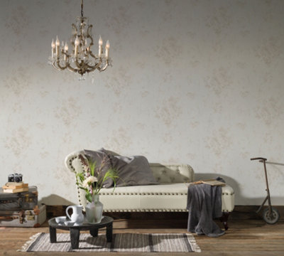 As Creation Bricoflor Non-Woven WallpaperFloral Wallpaper In GreySilverWhite10,05 X 0,53 M from B&Q