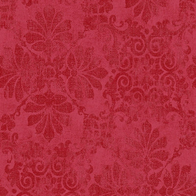 As Creation Bricoflor Baroque Wallpaper Red Damask Retro Vintage Victorian Wallpaper Floral Wallpaper 10.05 X 0.53 M from B&Q