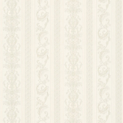 As Creation Bricoflor Non-Woven WallpaperPattern WallpaperDamaskStriped In BeigeCreamGrey10,05 X 0,53 M from B&Q